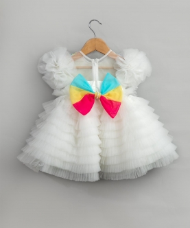 Off White Multicolor Sequin Dress