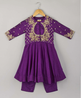 Purple Embroidered Anarkali