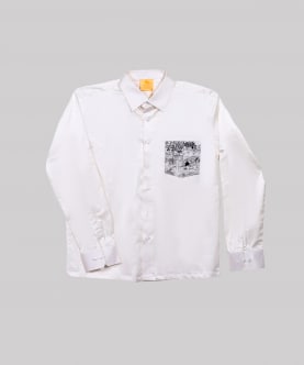 Panchhi X Quirk Box Collection Shirt With Pocket Detailing In Black And White