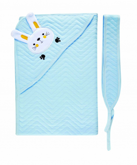 Baby Moo Bunny Blue Quilt