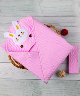 Baby Moo Bunny Pink Quilt
