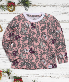 Butterfly And Leaves Print T-Shirt 