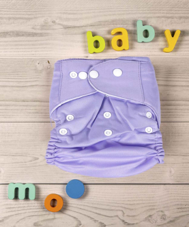 Baby Moo Plain Purple Adjustable & Washable Diaper