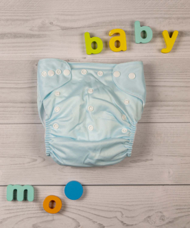 Baby Moo Plain Light Blue Adjustable & Washable Diaper