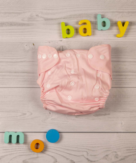 Baby Moo Plain Pink Adjustable & Washable Diaper