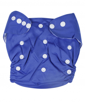 Baby Moo Plain Blue Adjustable & Washable Diaper