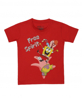 Red Free Spirit Spongebob T-Shirt
