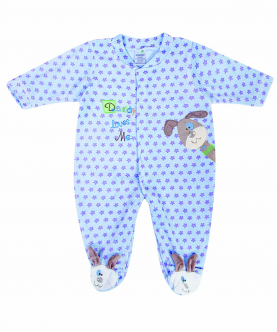 Baby Moo Daddy Loves Me Blue Romper