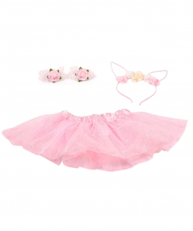 Rosy Princess Tutu Skirt & Accessory Set