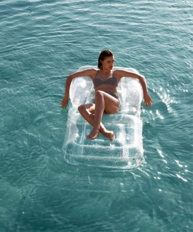 Transparent Color Inflatable Glitter Lilo Chair