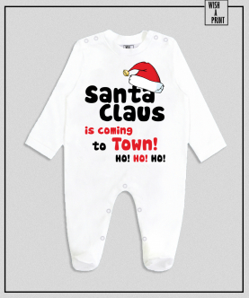 Santa Claus In Town Typography Romper