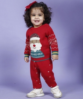 Santa Jacquard Sweater With Lower - Set Of 2