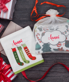 Personalised Be Merry- Kit And Hand Towel Set