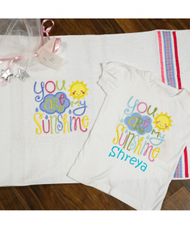 Personalised You Are My Sunshine - Tshirt And Mat Set - 2-4 Years