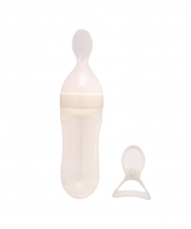 White 90 Ml Squeeze Bottle Feeder With Dispensing Spoon