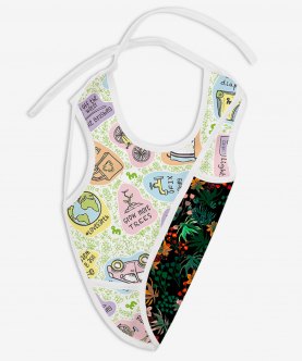 SuperBottoms Waterproof, Apron Style Full Coverage Reversible Cloth Bibs - Love Earth+Shruberry