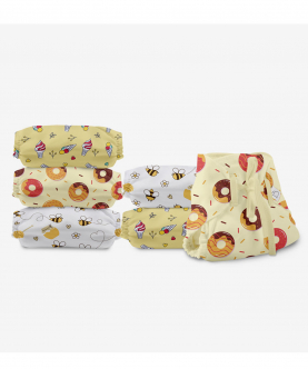SuperBottoms Dry Feel Langot - Pack of 6- Organic Cotton Padded langot/Nappy with Gentle Elastics & a SuperDryFeel Layer on top (Sweet Tooth)