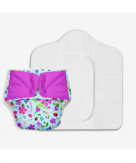 Superbottoms Freesize UNO Washable & Reusable Adjustable Cloth Diaper with Dry Feel Pads set (Periwinke)