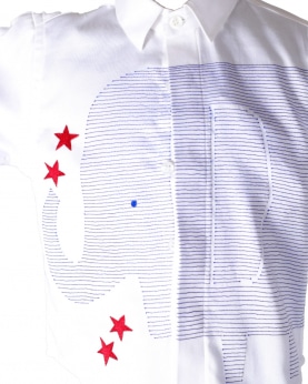 Elephant Gazing Stars Embroidery Shirt