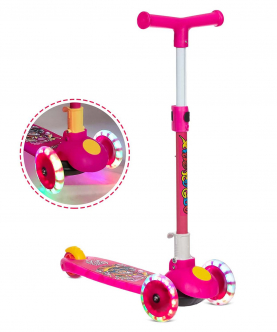 Allure Smart Kick Scooter,3 Adjustable Height,Foldable,Front Wheel Light & Pvc Wheels For Kids