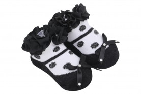 Baby Girl Black And White Socks