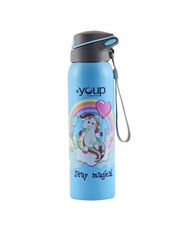 Sky Blue Color Unicorn Kids Sipper Bottle Gypsy - 500 Ml