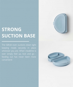 Miniware Silifold Foldable Suction base Plate Chicory Blue