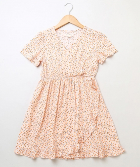 Organic Viscose Fit & Flare Dress For Girls
