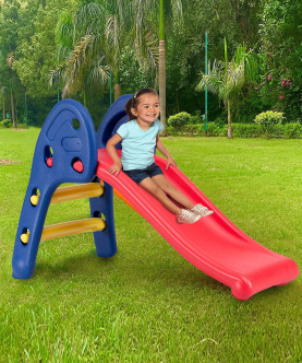Allure Slide Foldable Baby Garden Slide For Kids-Plastic Garden Slide For Kids/Toddlers/Indoor/Outdoor Preschoolers For Boys And Girls(Blue,Red)