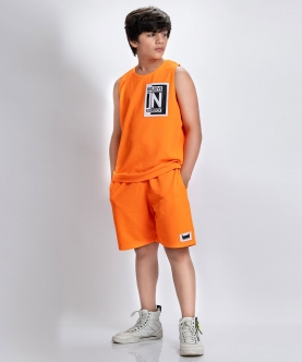 Sidrock Polyester Spandex Co-ord Set For Boys