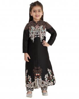 Front Open Jacket With Embroidered Pant For Kids