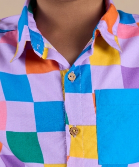 Snakes And Ladders Boys Multi Color Rotary Print Shirt