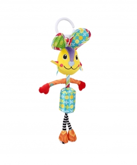 Big Earred Circus Bunny Blue Hanging Musical Toy