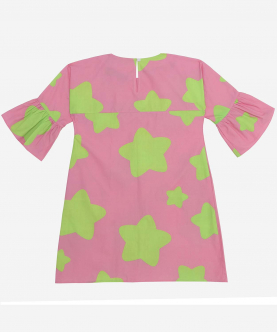Sugar Rush Dress Pink And Green Stars