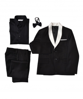 Black Tux With White Collar