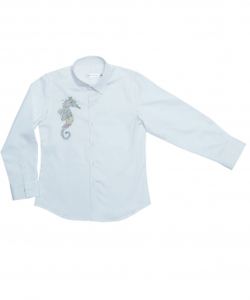 Sea Horse Shirt With Dressy Shine