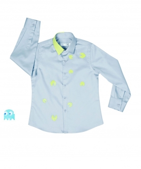 Grey Neon Packman Shirt