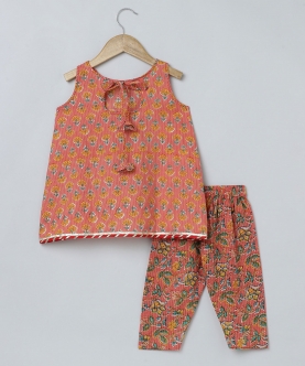 Katha Stitched Pure Cotton Kurta Pyjama With Dupatta