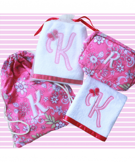 Personalised Letter Love - 4 Pc Pink Set Hamper