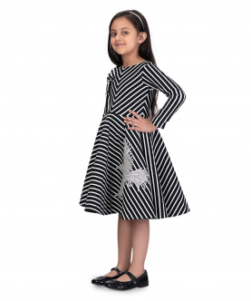 Monochrome Striped Dress