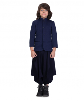 Navy Blue Jacket With Knit Pants