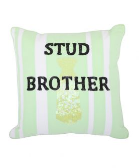 Green Stud Brother Sequin Cushion