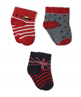  Design Boys Socks Anthra Melange-Navy & Red