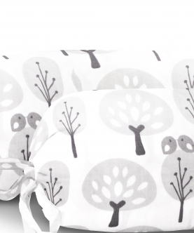 100% Organic Bolster Cover Set Without Fillers Grey Tree