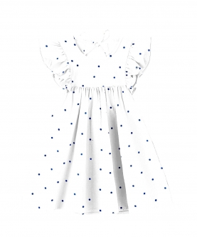 100% Organic Cream & Navy Blue Dot Sleeveless Nightdress