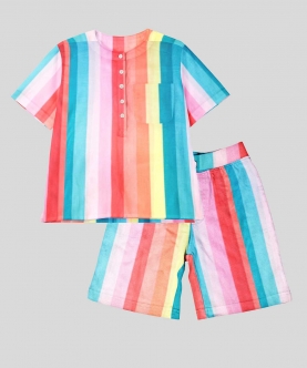  Pajama Shorts Set - Rainbow 