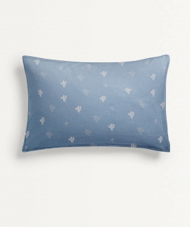 Blue Cactus Pillow Cover with Filler