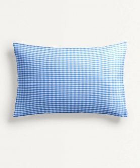 Blue Checks Pillow Cover without Filler