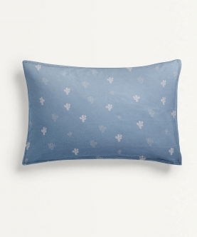 Blue Cactus Pillow Cover without Filler