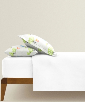 100% Organic Junior Pillow Cover Without Filler Birdie Print